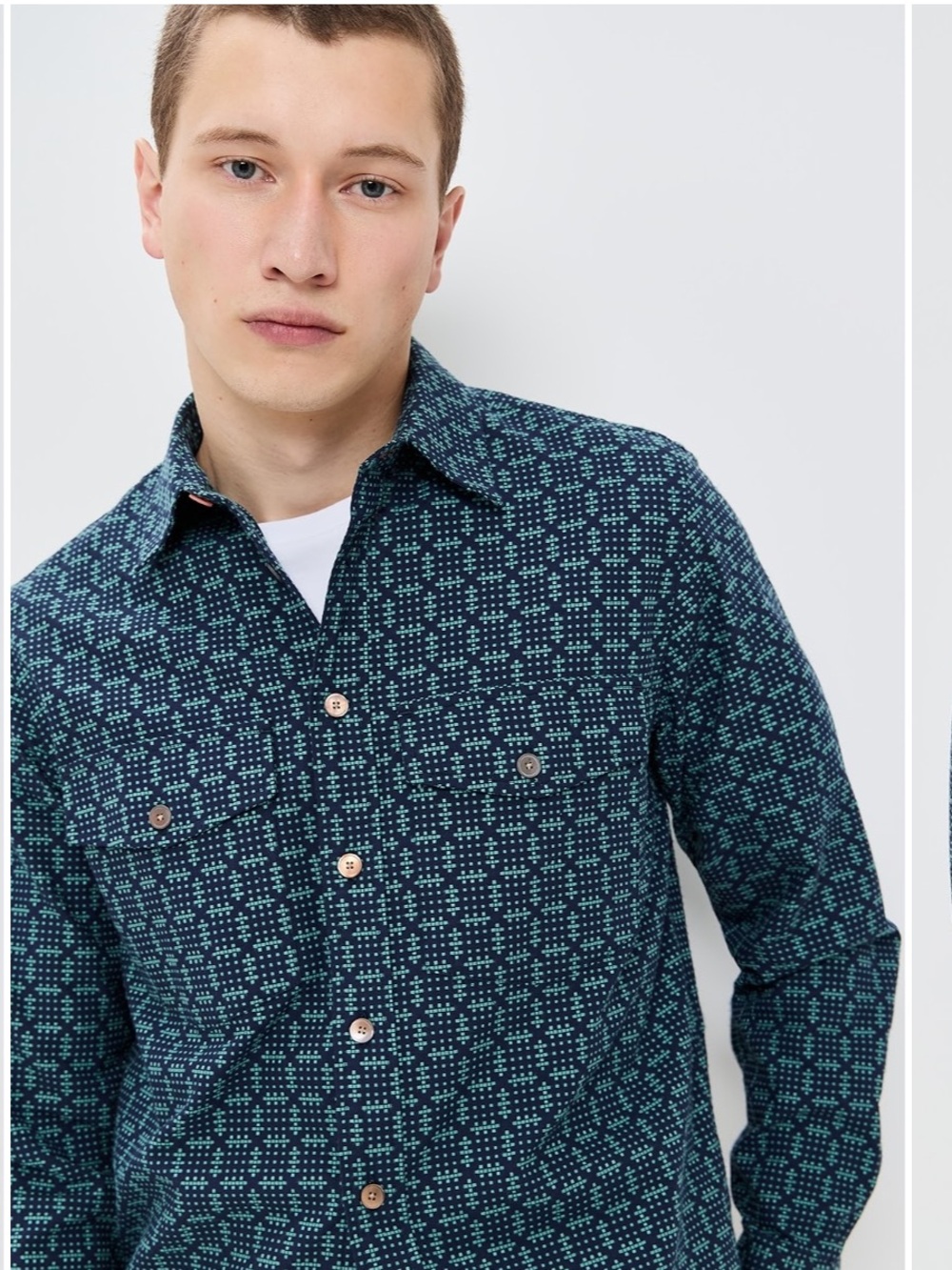 Paul Smith Blue & Teal Patterned Overshirt